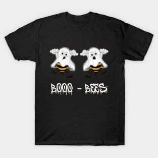 Booo Bees - Halloween Cute Ghost Bees WHITE TEXT T-Shirt